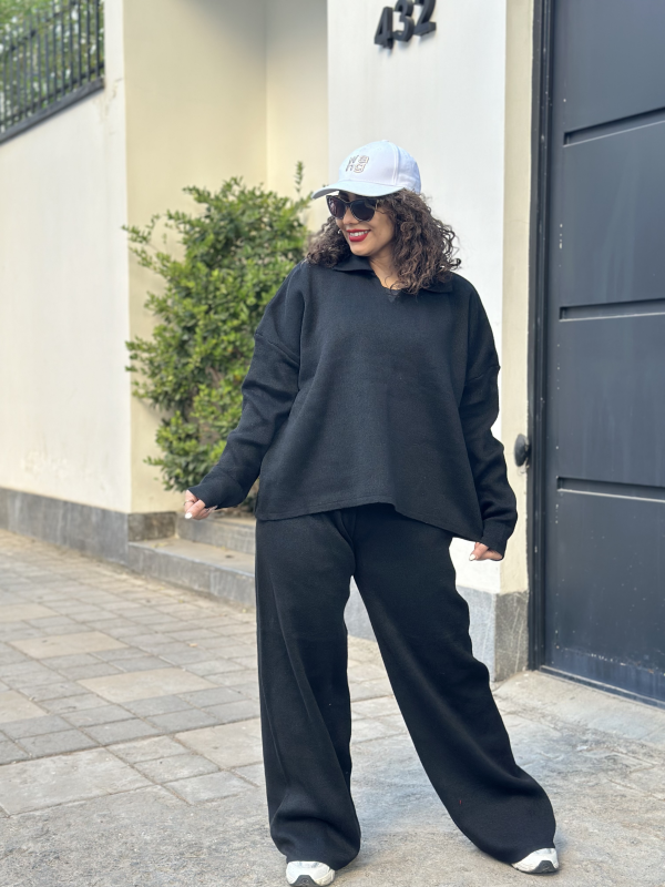 ست بافت یقه دار